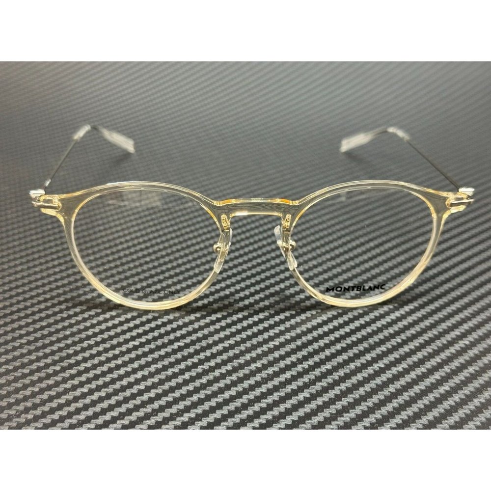 New Mont Blanc Silver 48mm Round Sunglasses